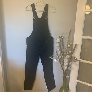 Maternity Old Navy Black Denim Side-Panel Overalls